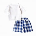 thumbnail image 4 of NIEWTR Toddler Girls Clothes 1T 2T 3T 4T 5T Summer Outfits Baby Kids Short Sleeve T-Shirt Tops & Shorts Sets(Blue,18-24 Months), 4 of 8
