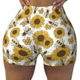 thumbnail image 2 of Picia Sunflowers and Bees Printed Workout Shorts for Women Seamless Scrunch Butt Lifting High Waisted Yoga Gym Booty Running Moisture-wicking Short Pants-Small, 2 of 9