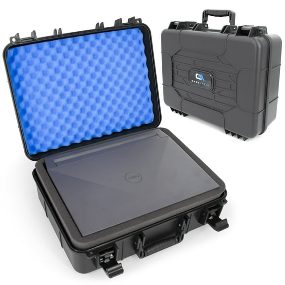 CASEMATIX 15.6″ Hard Laptop Case – Shock-Absorbing Foam, Crushproof Shell, Fits Laptops up to 15″ × 10.5″, Padlock Rings & Carry Handle