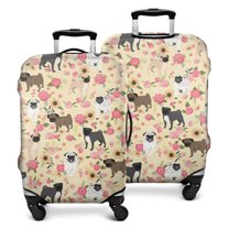 Pugs and Pioneer Flower Luggage Cover Fashion Suitcase Cover Baggage Covers Fit 25-28 Inch Luggage (Go Travel)