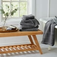 thumbnail image 4 of Market & Place 100% Cotton Waffle Weave 6-Piece Bath Towel Set, Dark Grey, 4 of 6