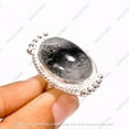 thumbnail image 4 of Black Rutile Quartz Ring Gemstone Ring Statemennt Ring 925 Sterling Silver Ring for Women, 4 of 4