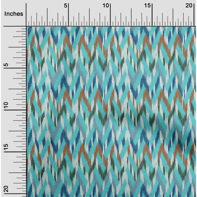 oneOone Tissu en Coton Flex Chevron Imprimé Ikat 40 Pouces de Large