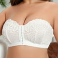 thumbnail image 6 of Fiaer Women Strapless Bras Front Closure Lace Plus Size Comfortable Bra with Clear Straps White 95F, 6 of 8