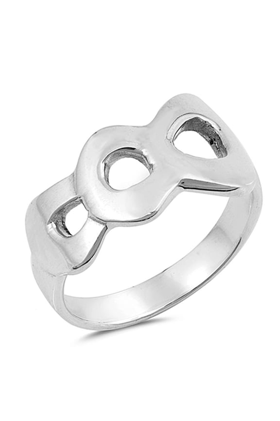 Link Loop Infinity Ring .925 Sterling Silver Band Jewelry Female Male Unisex Size 8
