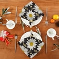 thumbnail image 4 of GZHJMY Set of 4 Beautiful White Daisy Chamomile Flowers Satin Napkin Square 20 Inches Table Napkins Soft Smooth Decorative Napkins for Wedding Banquet Party Decoration, 4 of 6