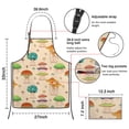 thumbnail image 3 of Red Mushroom Cartoon Light Pattern Apron-Garden Aprons for Women with Pockets-Cotton Linen Waterproof Kitchen Cooking Gardening Aprons Adjustable for Kitchen,Cooking,BBQ and Salon 33x27 Inch, 3 of 7