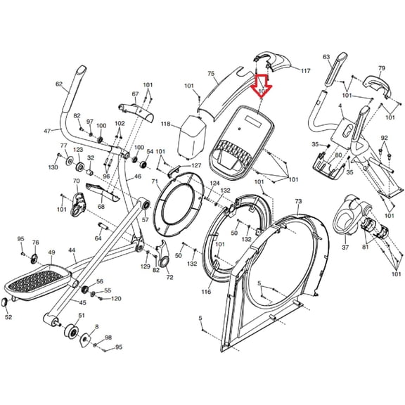 Hydra Fitness Exchange Display Console Assembly 416406 Works W Carbon EL Elliptical