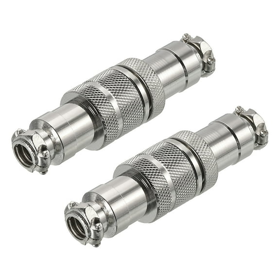Uxcell Aviation Connector GX20 5 Pins 20mm Silver Male Female Wire Panel Docking Connector 2 Pack