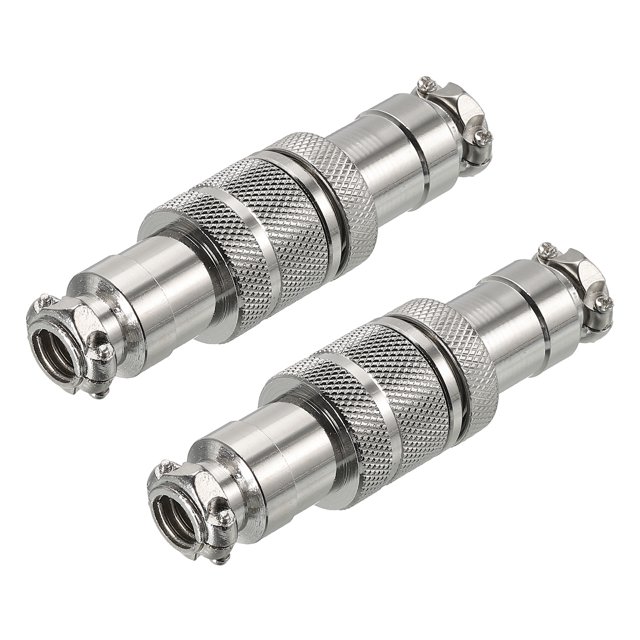 Conector de aviación Uxcell GX20 5 pines 20 mm plata macho hembra conector de panel de acoplamiento 2 paquetes