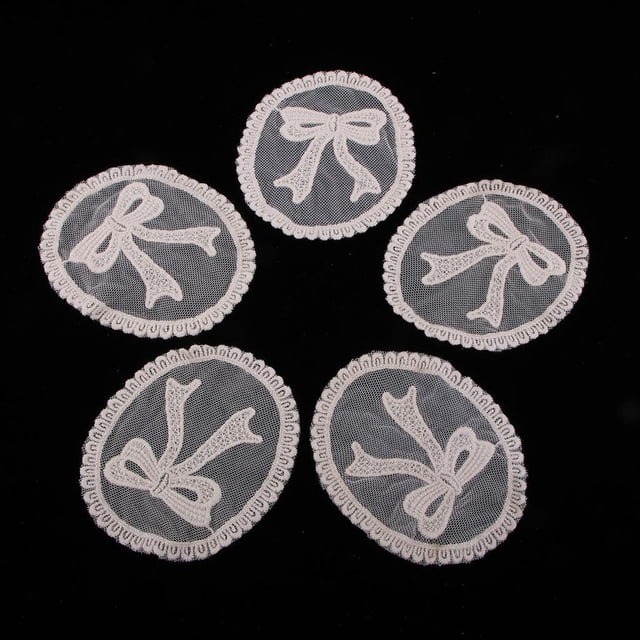 Paquete de 5 apliques de encaje Macarena Bordado Aplique de encaje Material para coser