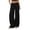 Black-1, variant on Womens Wide Leg Pants High Waist Drawstring Straight Cotton Pants Dressy Palazzo Loose Casual Trousers with Pockets