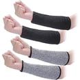 thumbnail image 1 of 2 Pairs Class Cut Resistant Gloves Cut Resistant Knitted Sleeves Arm Protection Protective Cut Resistant Arm Sleeves, 1 of 5