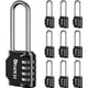 thumbnail image 1 of Paquete de 10 candados de combinación con grillete largo disecu de 2,6 pulgadas, candado impermeable de 4 dígitos para exteriores, para casillero escolar, gimnasio, unidad de almacenamiento, puerta, c, 1 of 1
