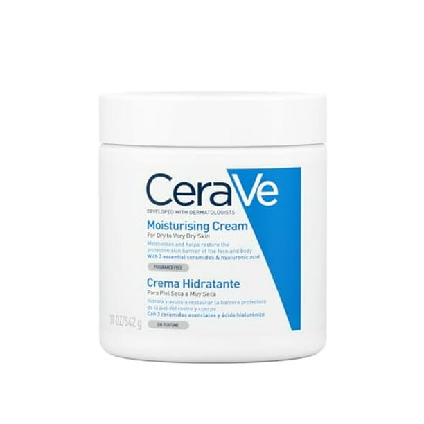 CeraVe Crema Hidratante |542gr| Hidrante diario para rostro y cuerpo para piel normal a seca CeraVe NA