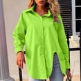 thumbnail image 6 of jsaierl Fashion Women Casual Lapel Long Sleeve Solid Color Shirt Top Single-Breasted Cardigan Blouse, 6 of 6