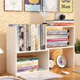 thumbnail image 2 of Expandable Wood Desktop Bookshelf Desktop Organizer Office Storage Rack Wood Display Shelf - Free Style Display True Natural Stand Shelf Rac, 2 of 7