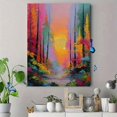 thumbnail image 4 of Qisvanset Colorful Textured Forest Canvas Print 12x16 Inch Kitchen Art, 4 of 8
