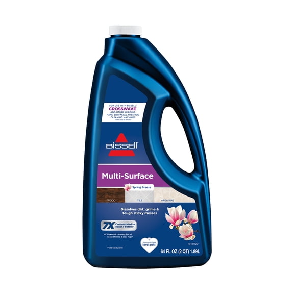 BISSELL Mulit-Surface Cleaner, Spring Breeze Scent, Powerful Cleaning for all sealed floors and rugs, pet safe, 64 Fluid Ounce 17891