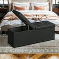thumbnail image 3 of SONGMICS 43" Storage Ottoman Bench Folding Ottoman with Storage Chest Hold up to 660lb for Bedroom Living Room Black, 3 of 6