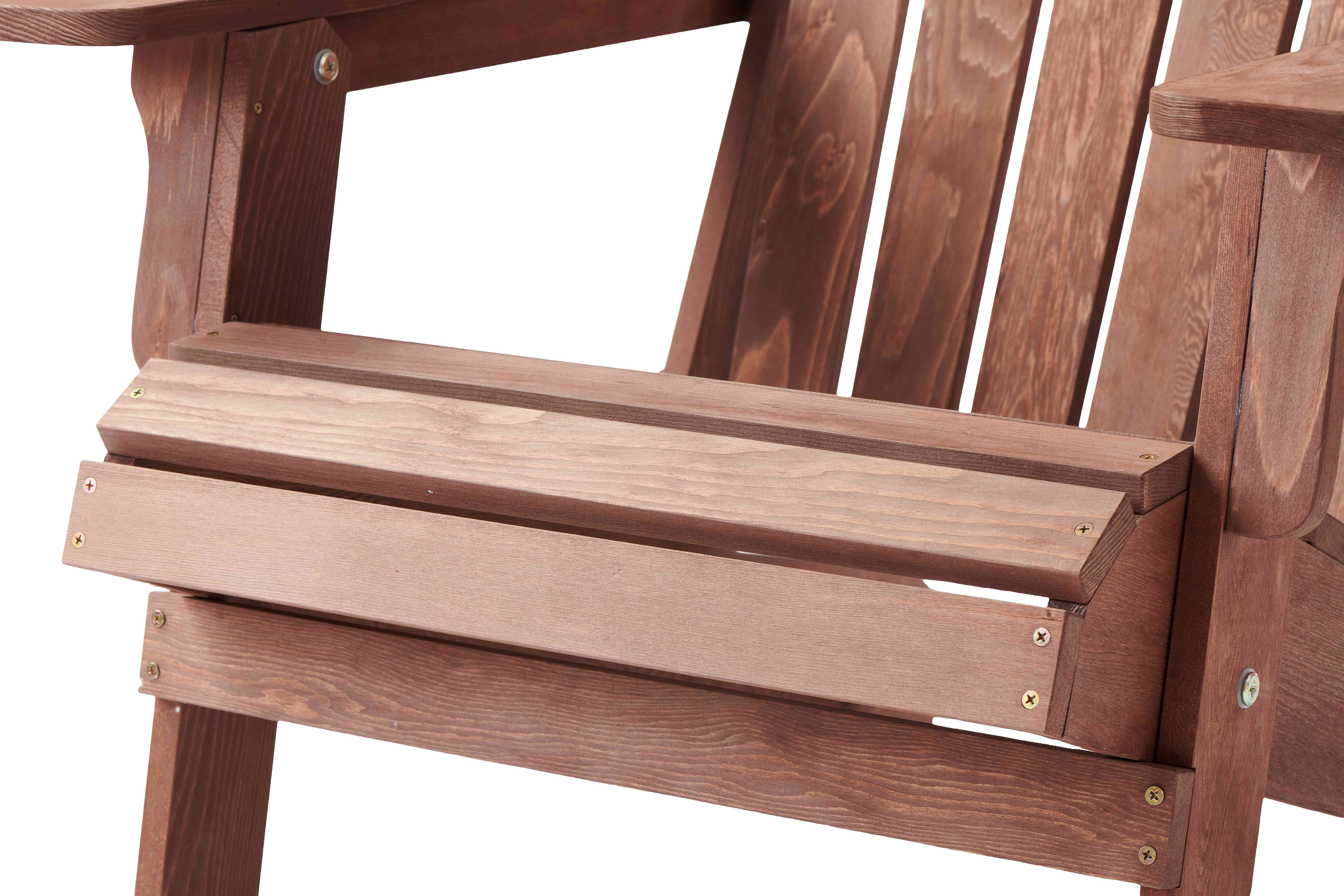 Resenkos Pre-Assembled Parts Solid Wood Outdoor Seats, Oversize Foldable Adirondack Chairs for Garden, Porch and Pool Deck, Coffee