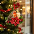 thumbnail image 4 of Christmas Bird Acrylic Ornament 3.9 Inch Poinsettia Candle Hanging Tree Decor Design B, 4 of 8