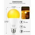 thumbnail image 3 of GEREMF-Bug Light Bulbs Outdoor: A21 23W Amber Yellow Light Bulb, 150W-200W Equivalent, 2000K LED Light Bulbs E26, Bug Light Bulb for Outside Porch, Garage, Non-Dimmable, 4 Pack, 3 of 4