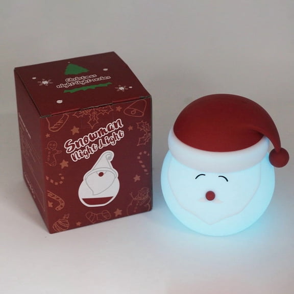 1Pc Christmas Santa Claus Silicone Night Light Decorative Led Table Lamp Pat Light Ambient Mood Lighting Bedroom Living Room Holiday Home Decoration Light,by JASKFLY