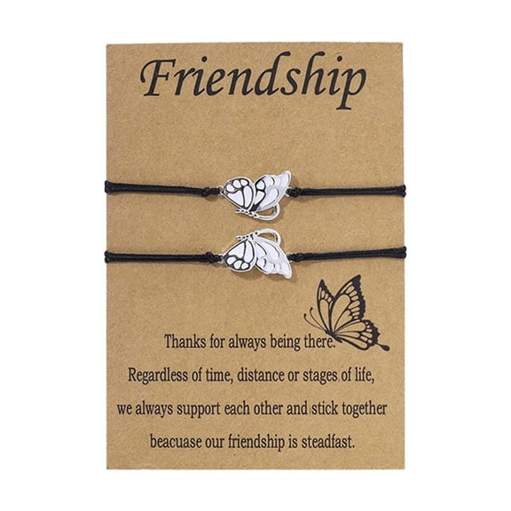 DESIGNICE Fashion Friendship Gifts Birthday Gifts Long Distance Matching Butterfly BFF Bracelets Friendship Bracelets for 2 Girls Best Friends