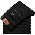 thumbnail image 2 of Pantalones vaqueros elásticos finos de verano de cintura alta elásticos rectos sueltos informales de talla grande pantalones Cargo para hombres jóvenes, 2 of 4