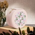 thumbnail image 6 of Yiaed Lilies Flowers Print Travel Jewelry Case Bridesmaid Gift Boxes Jewelry Travel Organizer Small Round Jewelry Box Mini Storage-Pink, 6 of 7