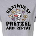 thumbnail image 3 of Peanuts - Bratwurst Pretzel And Repeat Snoopy - Juniors Cropped Cotton Blend T-Shirt, 3 of 6