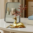 thumbnail image 6 of Gold Reindeer Figurine, Christmas Tabletop Decor Resin Deer Ornament for Mantel Shelf Decoration(Red), 6 of 6