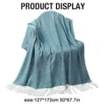 thumbnail image 2 of Decorative Knitted Throw Blanket with Fringe, Lightweight Acrylic Knit, Soft & Cozy Tassel Blanket for Couch, Sofa, Bed (50 x 67.7 Inch), 2 of 8