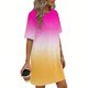 thumbnail image 4 of Mujeres Manga Corta Tops Impresión Casual Cuello Redondo Vendaje Vestido Falda de las Señoras, Vestido de Manga Corta para las Mujeres Primavera Verano Uso Diario, 4 of 6