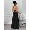 thumbnail image 2 of Solid Color Tie-Up Backless Maxi A-Line Dress Women's Summer Sundress One Piece Long Dress, 2 of 10