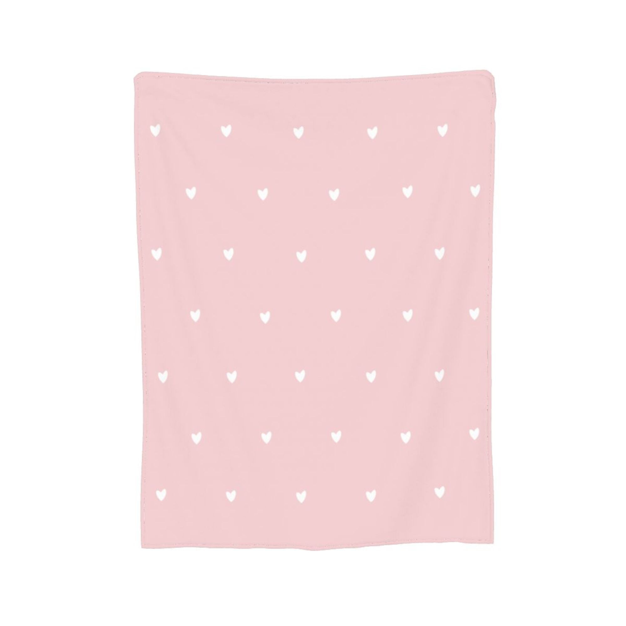 Pink Little Heart Throw Blanket, Super Soft AntiPilling Flannel Bed