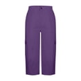 thumbnail image 6 of Only Moment Cargo Shorts Women with Pockets - Casual Loose Yoga Trouser Pants Sweatpants Palazzo Lounge Pajama Pants Purple,4XL, 6 of 7
