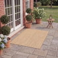 thumbnail image 6 of SAFAVIEH Courtyard Morven Chevron Stripes Indoor/Outdoor Area Rug, 4' x 4' Square, Natural/Cream, 6 of 19