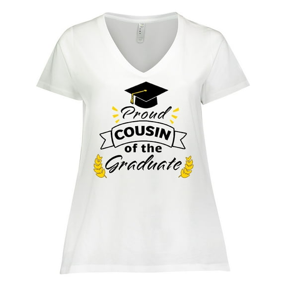 Inktastic Proud Cousin Of The Graduate-Family Graduation Women's Plus Size V-Neck T-Shirt