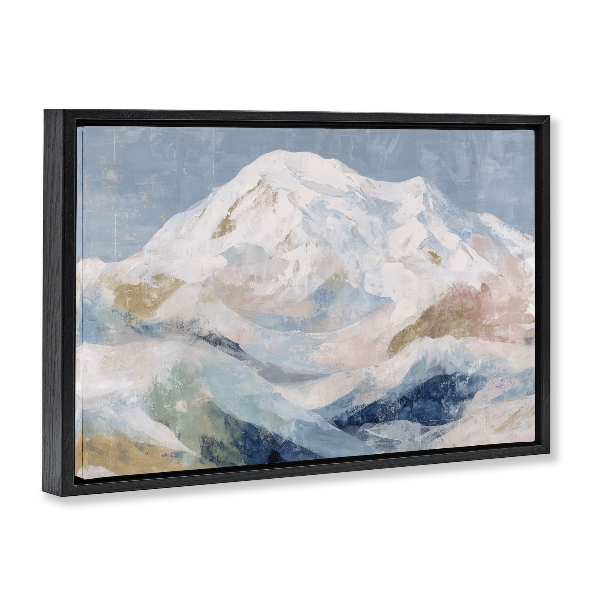 Stupell Industries Icy Mountain Range at Dusk Black Framed Floater Canvas Wall Art, design by Chromatic Storm Studio