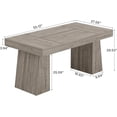thumbnail image 3 of Rectangular 55" Dining Table for 4-6, Mid-Century Modern Kitchen Dining Table, Gray, 3 of 7