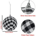 thumbnail image 2 of 6pcs Christmas Ball Buffalo Plaid Fabric Christmas Balls 2.76"/70mm Hanging Ornaments Xmas Baubles Decorative Christmas Tree Hanging Ornaments for Party Holiday Decoration（Black&White）, 2 of 7