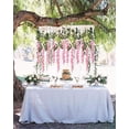 thumbnail image 3 of Nvzi-a 6 Pack Artificial Fake Wisteria Vine Ratta Hanging Garland Silk Flowers String Party Home Wedding Decor, 3.75 Feet/Piece,Pink, 3 of 4