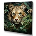 thumbnail image 2 of Designart "Lion in Green Foliage" Animals Wall Art - Modern Green Lion Living Room Canvas Art, 2 of 6