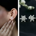 thumbnail image 3 of Rosec Jewels Lab Grown Diamond Snowflake Stud Earrings for Women (Ef-VS Quality), Screw Back - Ready to Gift for Christmas, 10K White Gold, 3 of 9