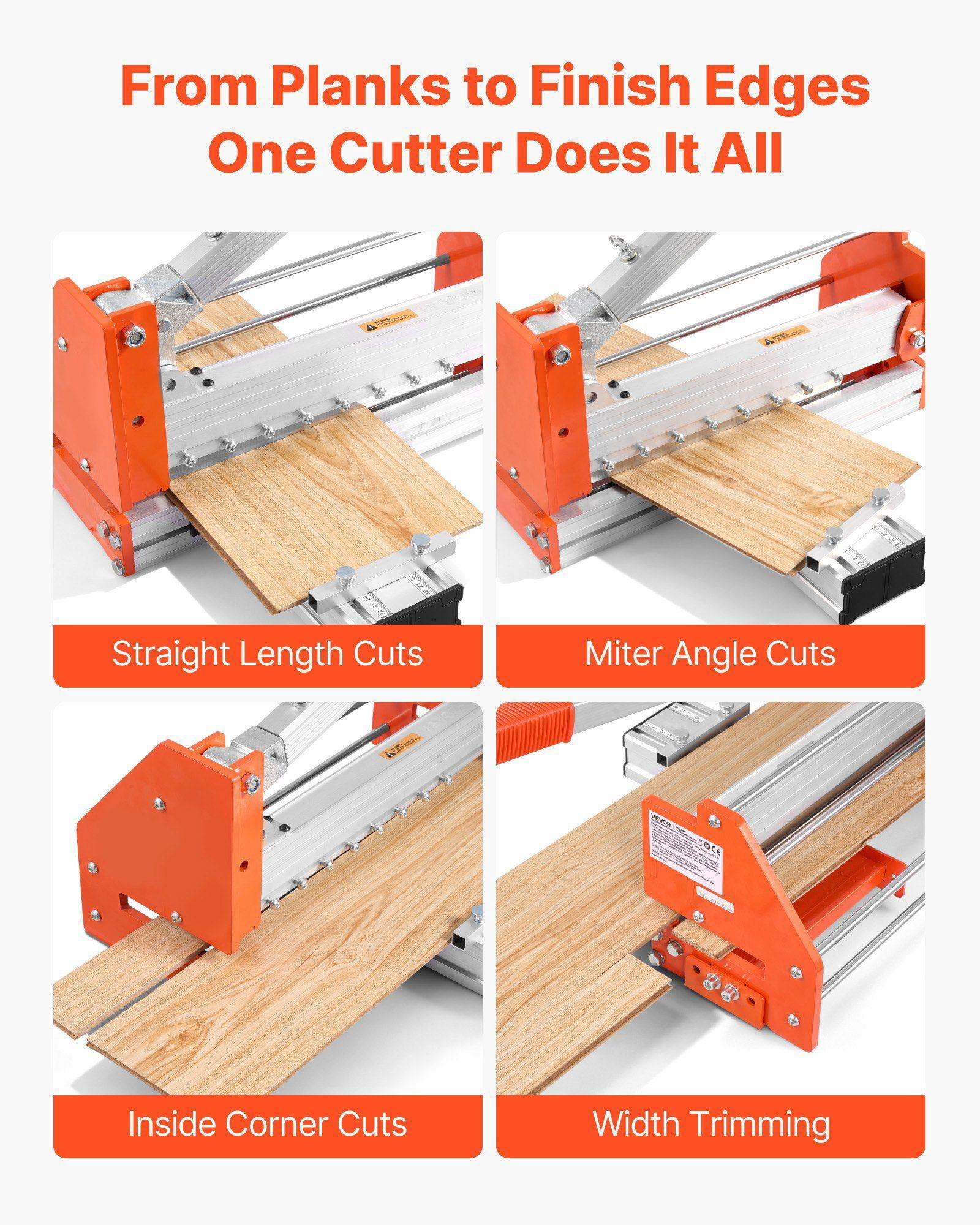 12 Inch Vinyl Floor Cutter 12mm Thick Laminate Flooring Cutter with Upgraded Labor Saving Aluminum Alloy Lever Telescoping Support Plate Cuts Engineered Wood LVT VCT SPC LVP WPC