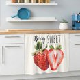 thumbnail image 6 of Strawberry Sink Skirt 11"Wx13"L, Dustproof Under Sink Curtain with Self Adhesive Tape, Red Summer Fruits Green Botanical Cabinet Curtain Cover for Bathroom Vanity, RV, Kitchen Cabinet Storage Shelf, 6 of 9