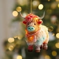 thumbnail image 2 of dajkiuy Cartoon Cow Decorative Hanging Ornaments for Christmas Tree, Lovely Animal Home Decor Cars Backpacks Acrylic Highland Cow Pendants Christmas Tree Decorations, 2 of 5