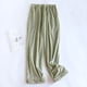 thumbnail image 2 of Pantalones de pijama de franela para mujer para otoño/invierno: pantalones finos de felpa con puños para pareja, con cintura elástica, 2 of 3